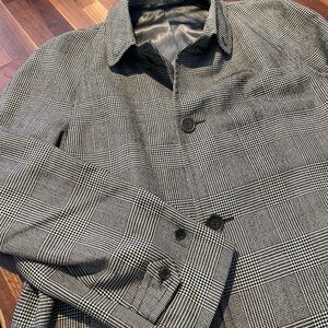 Hickey Freeman Black and Cream Trench Coat